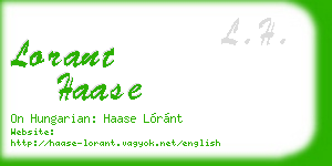 lorant haase business card